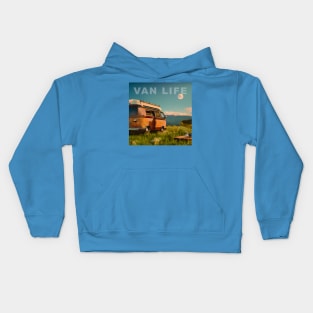 Van Life Camper RV Outdoors in Nature Kids Hoodie